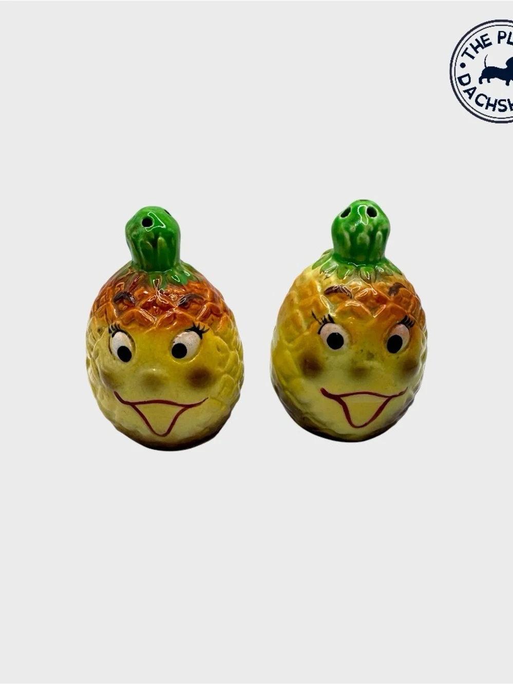 Vintage Hand-Painted Pineapple Salt & Pepper Shakers